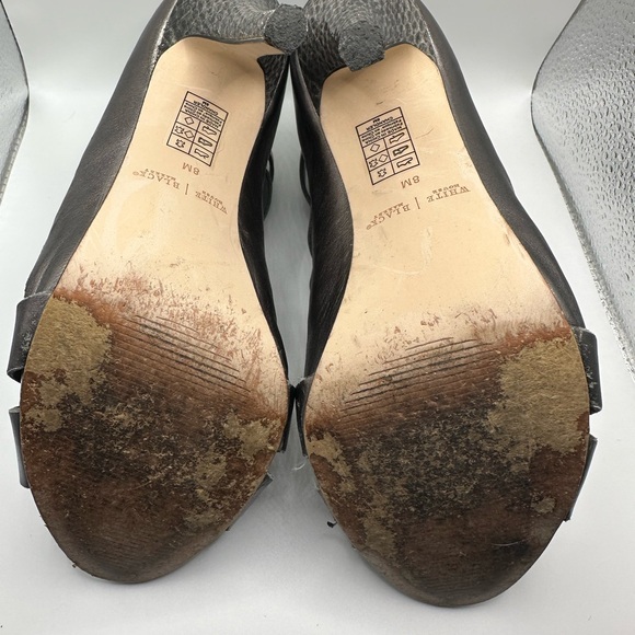 WHBM Leather Caged Peep Toe Heel, Gunmetal - Picture 10 of 11